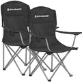 SONGMICS Set of 2 Folding Camping Chairs, Comfortable, Heavy Duty Structure, Max. Load Capacity 330 lb, Outdoor Chair with Cup Holder, for Camping, Garden, Fishing, Terrace, Black UGCB08BK - color: Black, style: 2PC (21.3"D x 33.9"W x 38.2"H)