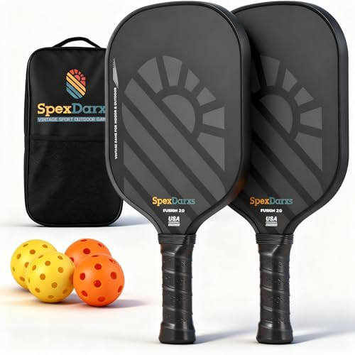 Pickleball Paddles Set of 2, USAPA Approved Lightweight Fiberglass Pickleball Paddles,Pickleball Indoor Outdoor Game for Adults Family Friends, Pickleball Gift for Men Women