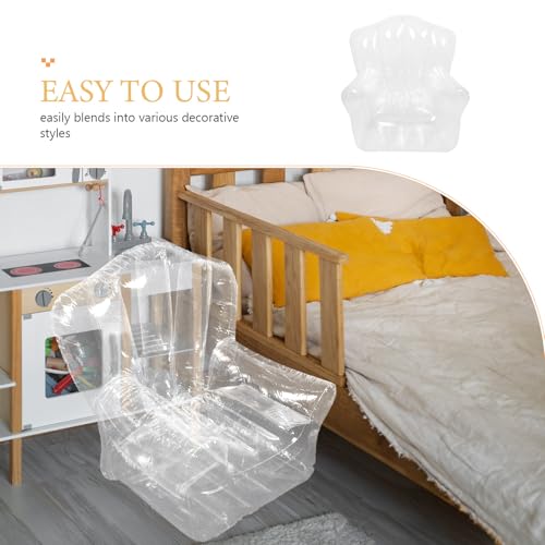 Transparent Inflatable Sofa Chair - PVC Blow Up Couch Portable Clear Lounger - Camping Lazy Air Couch for Balcony Pool Picnic