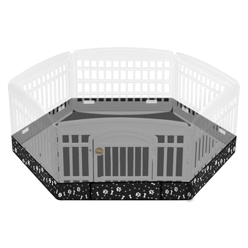 Marsui Dog Playpen Bottom Pad Fits for 36inch W and 24inch H 6 Panels Exercise Pet Dog Mat Puppy Crate Pad Reusable Washable Pet Training Pee Mat Hoop and Loop Design, Playpen Not Included(Black) - color: Black