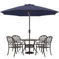 ABCCANOPY 10FT Patio Umbrella with Push Button Tilt and Crank, 8 Ribs UV Protection Pool Umbrella for Garden, Lawn, Deck & Backyard (Navy Blue) - color: Navy Blue, size: 10FT