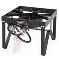 OuterMust Outdoor Propane Burner Heavy Duty Propane Gas Stoves for Cooking with 10 PSI Regulator and Cast Iron Braided Holes Perfect for Home Brewing, Crawfish Boiler, Turkey Fryer and Seafood Boiler - size: Single Burner - Heavy Duty
