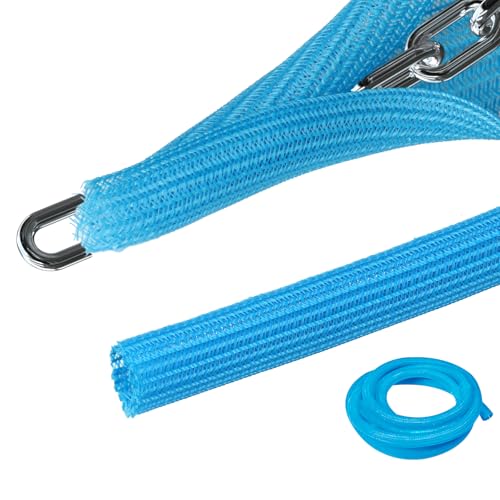 10 Ft High Visibility Chain Cover Kit - High Visibility Yellow Safety Barrier for Indoor and Outdoor Use - color: Blue