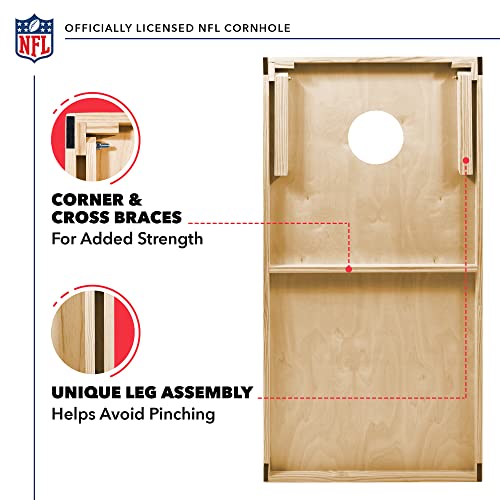 Wild Sports 2' x 3' Solid Wood Cornhole Set with Direct Print HD Team Graphics – Great Gift for Any Football Fan! Bean Bag Toss Family Outdoor Games – NFL Philadelphia Eagles