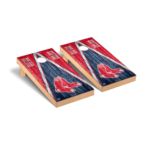 Baseball Themed Cornhole Boards, 2x4 Premium Corn Hole Board Set, Officially Licensed Cornhole Boards, Perfect for Tailgates - color: Boston, size: 1. NO Fun Accessories