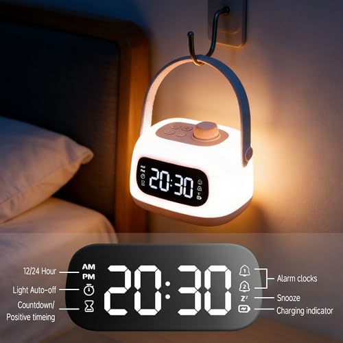 QANYI Kids Lanterns,Portable and Rechargeable Night Light for Kids Room with Dimmable and Clock Time, LED Camping Lantern Emergency Lights Hanging and Table Lamp for Home,Tent,Camp,Girls - style: Modern