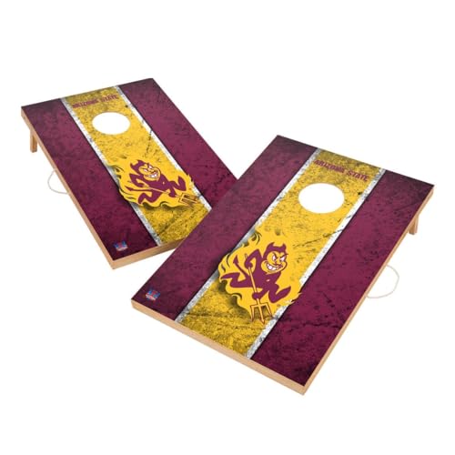College Team Cornhole Boards, 2x4 Solid Wood Cornhole Set, Officially Licensed Corn Hole Boards, Perfect for Tailgates - color: Arizona #2, size: 4. Include Case & Lights