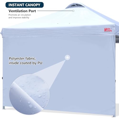 MASTERCANOPY Durable Pop-up Canopy Tent with 1 Sidewall (10'x10',White) - color: White, size: 10x10