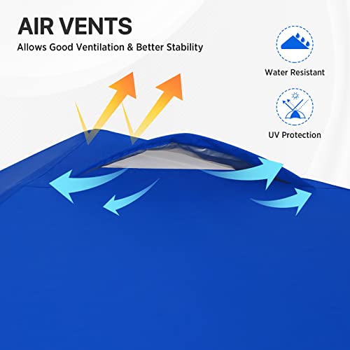 EAGLE PEAK Pop Up Canopy Tent with Wheeled Carry Bag, 8 Stakes, 4 Ropes, Easy Set Up Tent Canopy, 8x8 ft, Blue - color: Blue, size: 8x8