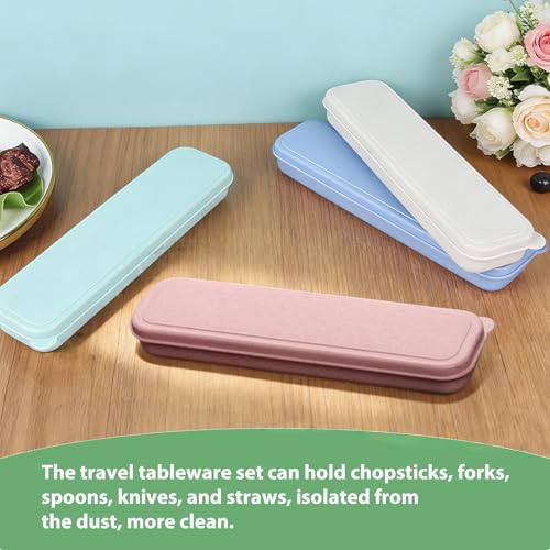 Travel Cutlery Case Portable Utensil Holder Travel Silverware Case Flatware Storage Box Camping Utensils Cases for Fork Spoon Chopsticks Lunch Box, 8.26 x 2.1 Inches (Multi, Small) - color: Multi, size: Small