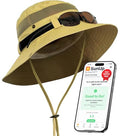 GearTOP Wide Brim Sun Hat for Men & Women, UPF 50+ Fishing Hat with Detachable Neck Flap & Face Cover Gardening Boonie Sunhat - color: Khaki Wanderer