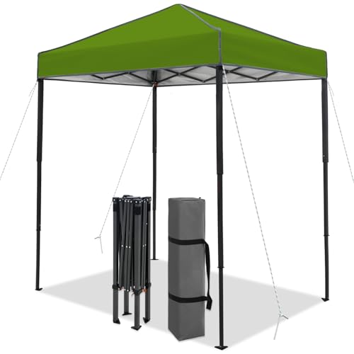 6x4 Pop Up Canopy Tent, Instant Portable Beach Canopy, Outdoor Tent with Carry Bag for Camping, Sports, Tailgating, Events, Grass Green - color: Grass Green, size: W/O Wall