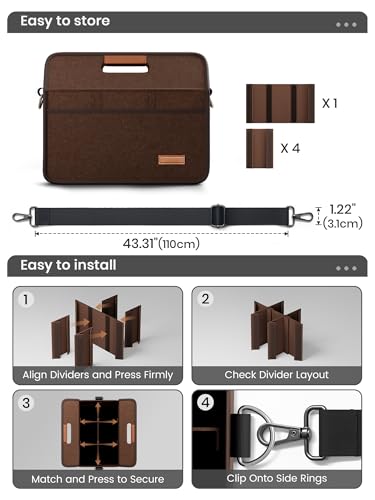 Fluxynara 6-Cup Reusable Felt Drink Carrier with Handle and Adjustable Shoulder Strap, Drink Holder for Car, Multi-Cup Drink Carrier Bag for Delivery, Travel, Picnics (Coffee Brown) - color: Coffee Brown, size: 6 Cups
