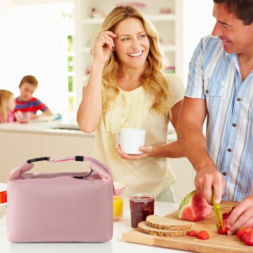 YUDANSI Fashion Lunch Bags for Men Women- Reusable Insulated Leakproof Lunch Box Tote Bag, Cool Bags for Adults,Thermal Cooler Bag for Work Picnic Travel -8L (Pink) - color: Pink