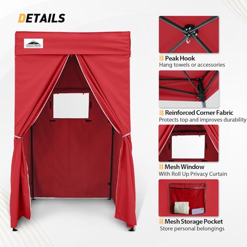 EAGLE PEAK Flex Compact 4x4 Pop-up Canopy Changing Room, Portable Privacy Dressing Room for Indoor Fashion Photoshoots, Camping, or Pool, Red - color: Red, size: 4x4 ft