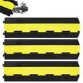 3 Pack 2 Channel Cable Protector Ramp – 11,000 lb Heavy Duty Rubber Speed Bump & Hose Protector with Non-Slip Surface, for Indoor Outdoor Driveways, Events, Worksites