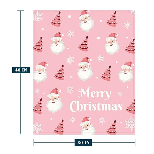 YeeJu Christmas Throw Blanket Baby Small Pink Santa Claus Blanket for Toddler Swaddle Crib Soft Cozy Lightweight Fuzzy Plush Fleece Blankets and Throws Xmas Winter Holiday Blanket 30x40 - color: Chrsitmas-06, size: 30"x40"