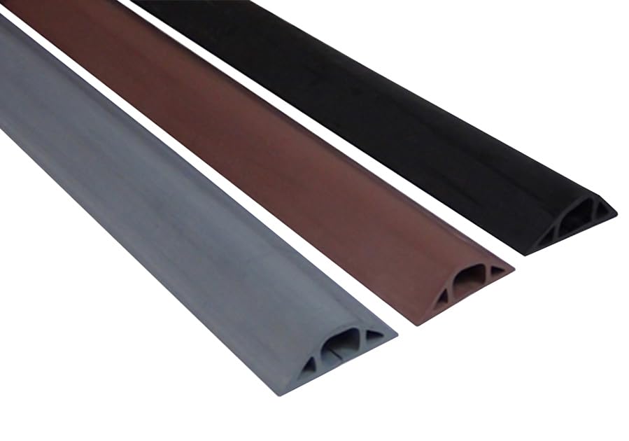 Electriduct D-22 Rubber Duct Cord Cover 1x5/8 Inch Channel Flexible Wire Protector - 10 Feet (Black) - color: Black, size: 10 Feet
