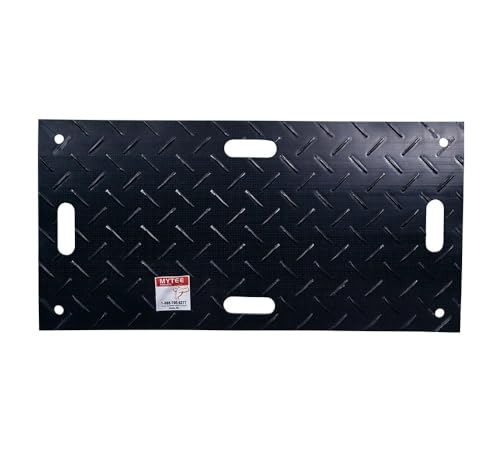 Mytee Products 12Pcs 2' x 6' Ground Protection Mats w/ 22 Pcs Single Connectors - Diamond Plated Tread Design High Density Polyethylene Mat, Easily Supports 35 Ton Loads on Lawns, Dirt - size: 12 - Pack