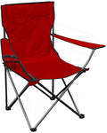 Quik Shade Chair Portable Folding Chair with Arm Rest Cup Holder and Carrying and Storage Bag, Red (146115) - color: Red
