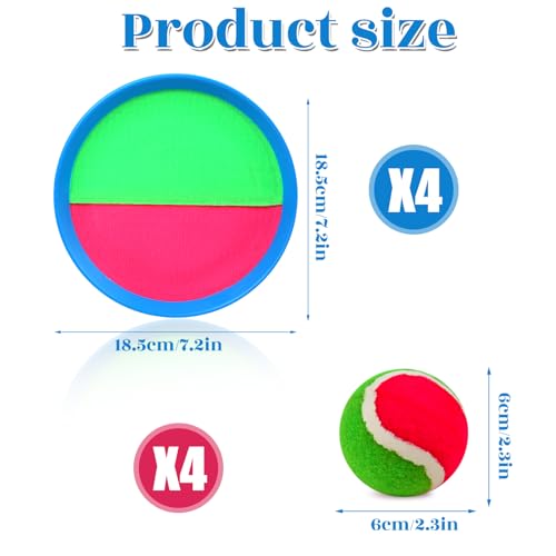 Toss and Catch Ball Set, Paddle Catch Ball and Toss Game for Kids, Great Beach Games/Backyard Games/Outdoor Games for Kids and Family - size: 2 Balls,2 Paddles