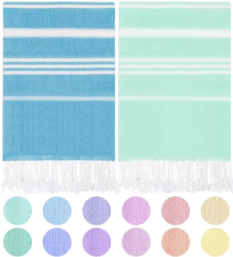 Widdonen Thin Turkish Beach Towel Lightweight Quick Dry Absorbent Cotton Bathroom Bath Pool Swim Towels Extra Large Oversized Sand Free Beach Accessories Essentials Cloud Gifts for Adult - color: 2 Pack Aqua Blue, size: X-large(79 X 36 Inches,200 X 90 Cm)