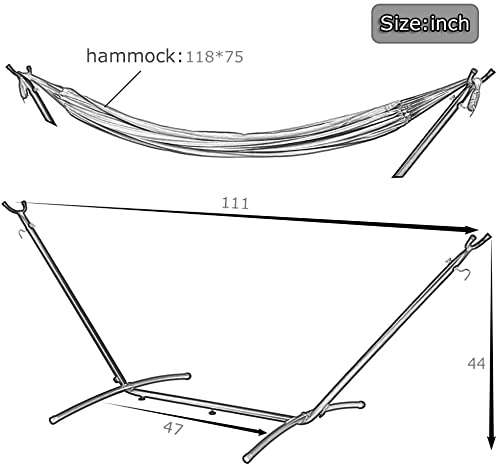 Double Hammock Stands Portable Hammock Stand Heavy Duty Steel Stand for Outdoor Patio or Indoor (Red) - color: Red