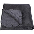 REDCAMP 79"x79" Large Warm Camping Blanket Waterproof & Windproof with Fleece Lining, Outdoor Blanket for Cold Weather Stadium Picnic Travel, Machine Washable Black - color: Black&grey/79"x79"
