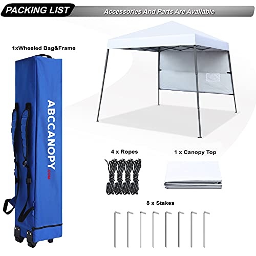 ABCCANOPY Pop Up Canopy Tent-10x10 Outdoor Camping Canopy Slant Leg Beach Canopy Tent with Backpack Bag,10 x 10 ft Base / 8 x 8 ft Top，White - color: White, size: 10x10