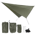 Waterproof Camping Tarp, Camping Cover with Rhombus Pattern, 360x290cm Multifunction Sun Shade Canopy for Beach Hammock Tent, Includes Storage Bag and Wind Ropes (OD Green) - color: Od Green