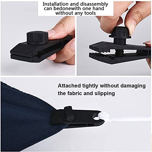 HengLiSam Tarp Clips, Heavy Duty Lock Grip, Clamps Withstand 60mph Strong Wind Fit for Awnings, Outdoor Camping, Caravan Canopies, Bungee Cord Clip (20 Pieces) - size: 20pack