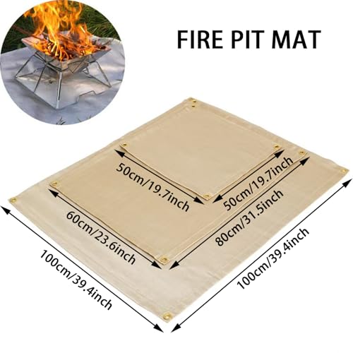 Fire Pit Mat 20" Fireproof Wood Stove Under Grill Mat with Solo Stove for Outdoor Wooden Deck BBQ Lawn