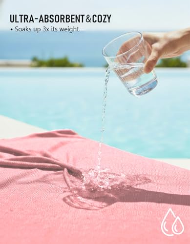 Yongoes Oversized Turkish Beach Towel Blanket Cotton Giant XL Sandproof Towels Huge Linen XXL Extra Large Big Throw Quilt Blankets for Adults Cloud Travel Camping Glamping Accessories Essentials - color: Coral, size: Extra Large 82"x88"（208x224cm）