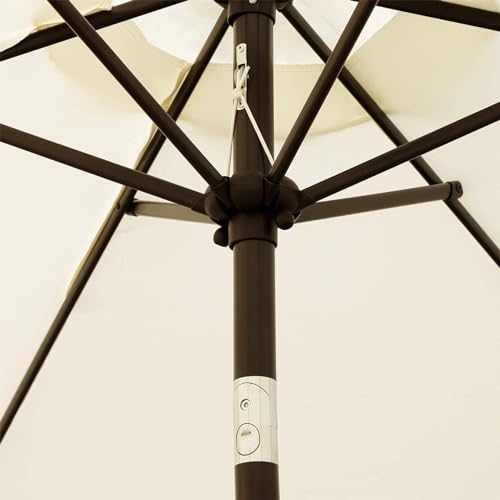 Blissun 7.5 ft Patio Umbrella, Yard Umbrella, Outdoor Market Umbrella with Push Button Tilt Crank (Creamy White) - color: Light Beige