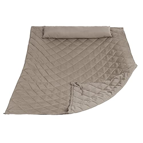 ANOW Double Hammock Pad and Pillow Set, 2 Person Polyester Hammock Pad, Light Brown - color: Light Brown