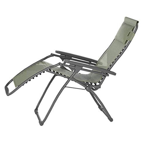 Lafuma Futura Series Patio and Poolside Zero Gravity Outdoor Lounge Recliner Chair with Adjustable and Removable Headrest, Moss Green - color: Green (Moss), style: Futura Zero Gravity