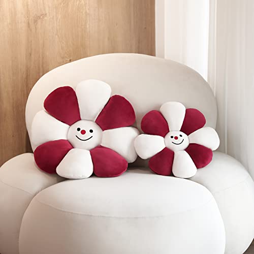 Sioloc Flower Shaped Throw Pillow - Christmas Decor, Plush Floor Pillow & Seating Cushion for Bedroom, Sofa, Chair (Snowman, 15.7Inch) - color: Snowman