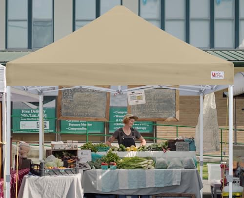 MASTERCANOPY Pop Up Canopy Tent Commercial Grade 10x10 Instant Shelter (Beige) - color: Beige, size: 10x10