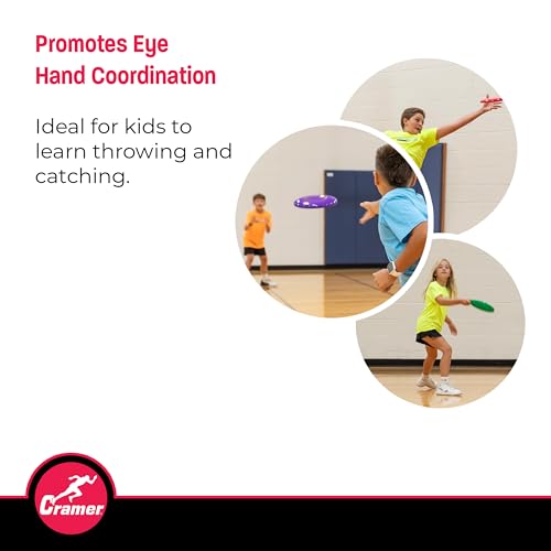 Cosom Flying Discs, Flying Sports Disc for Kids, Outdoor Activities for Kids, Party Games for Children, Easy Catching Disc, Accurate Throwing, 9" Diameter, 109 gram, Set of (6) Colors