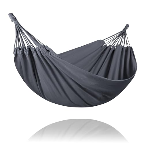 SUNCREAT Hammocks Outdoor Camping Double Hammock, Portable Tree Hammock Swing, Dark Gray - color: Dark Gray, size: Medium