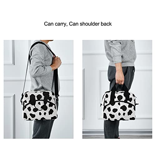 Milk Cow Dot Skin Insulated Lunch Bag Reusable Lunch Tote Bag Cooler Bag for Women Men Adult Lunch Box with Adjustable Shoulder Strap Leakproof Lunch Bag for Work School Picnic Camping - color: Milk Cow Dot Skin