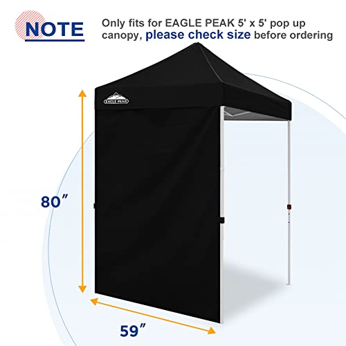 EAGLE PEAK Canopy Sidewall for 5x5 Pop Up Canopy Frame, Single Side Wall Panel Only (Fits 5x5 Straight Leg Frame, Canopy Top or Frame NOT Included), Black - color: Black