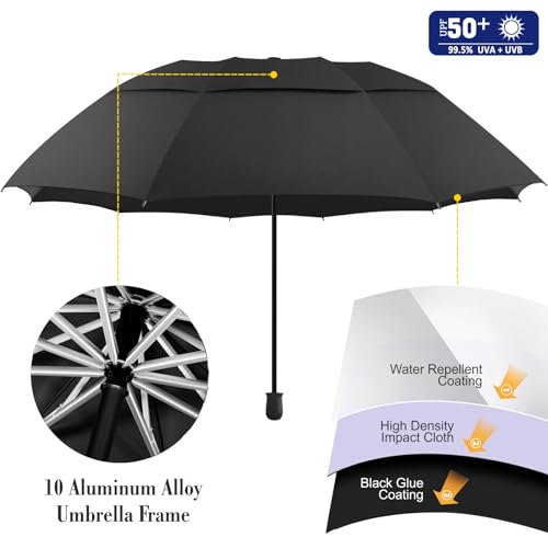 XLINGZA UPF 50+ Beach Umbrella with Adjustable Universal Clamp - style: Double Layer/Manual/XL