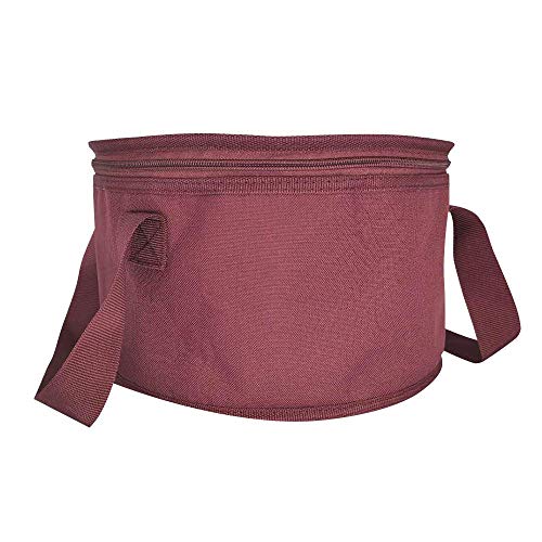 Set of 2 Polyester Fabric Round Thermal Casserole Carrier,Reusable Insulated Lunch Cooler Bag,Pie Carrier for Potluck,Picnics,Collapsible Cooler for Hot/Cold Food,11X7 inch - color: Red Color