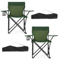 2-Pack Lightweight Portable Camping Chairs, Compact Folding Lawn Chairs with Cup Holder & Carry Bag for Outdoor, Beach, Backyard, Fishing & Picnics(Green) - color: Green