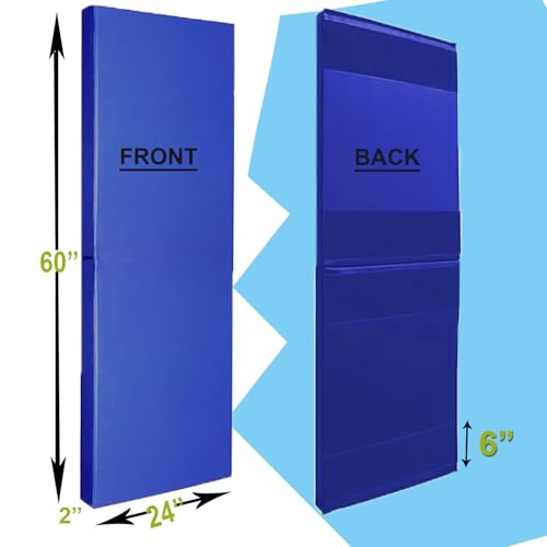Basketball Wall Panels, 2" Thick Wall Pads for Gym, Gym Wall Padding with Waterproof Leather, Anti Collision Padded Foam Mat Protection for Kids Basketball Hoops - color: Blue, size: 60"x24"x2"