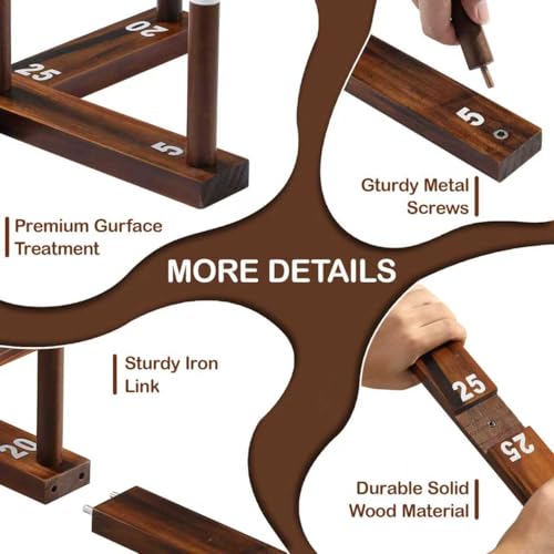 Ring Toss Game for Kids & Adults, Outdoor Yard Games for Adults and Family, Premium Ring Game with 6/10 Rope Rings & Carrying Bag, Perfect for Lawn, Backyard, Beach, Camping - size: Large