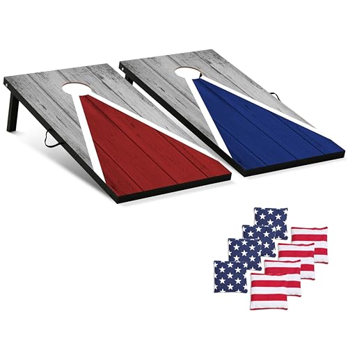 Cornhole Board Set Cornhole Games for Adults Portable Choose Regulation or Tailgate Size - style: 4' x 2' Pyramid