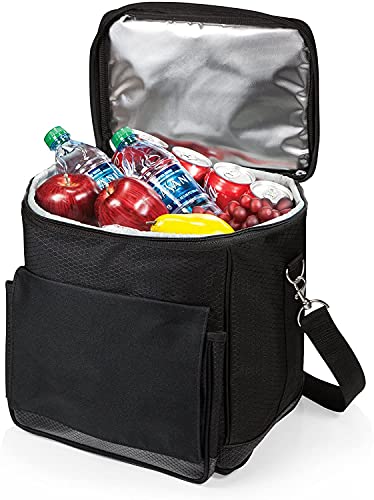Picnic TIME Cellar 6-Bottle Wine Carrier & Cooler Tote, Insulated Padded Wine Cooler Bag for Travel, Portable Water-Resistant Wine Bag, (Black with Gray Accents) - style: Wine Carrier