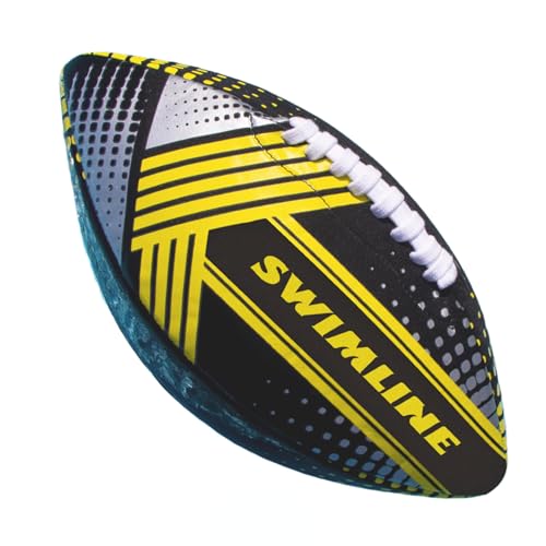 SWIMLINE Neoprene Pool & Beach Accessory for Active Group Play, Backyard Games, and Water Sports – Waterproof Soft Football, Black & Yellow, 10.5" - style: Neoprene Pool Football